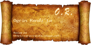 Ogrin Renáta névjegykártya